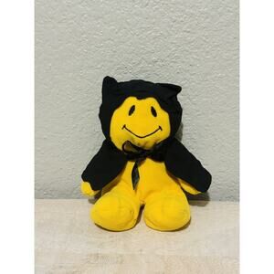 Vintage Shanghai Elcee Toy Co Cat Bat Devil Smiley Cape Plush Halloween 6”